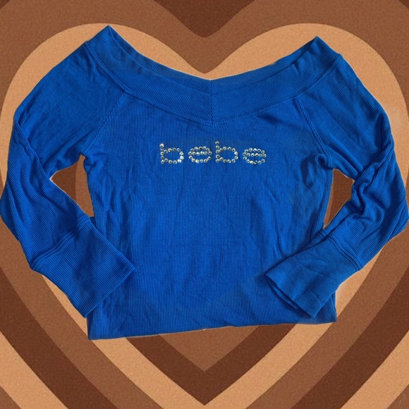 βSOLDβ π Bebe rhinestone off shoulder top - Picture 4 of 5